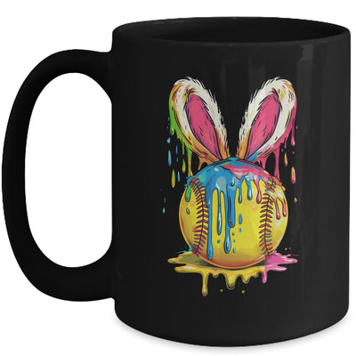 Happy Easter Bunny Softball Ice Cream Drip Women Girls Mug | teecentury