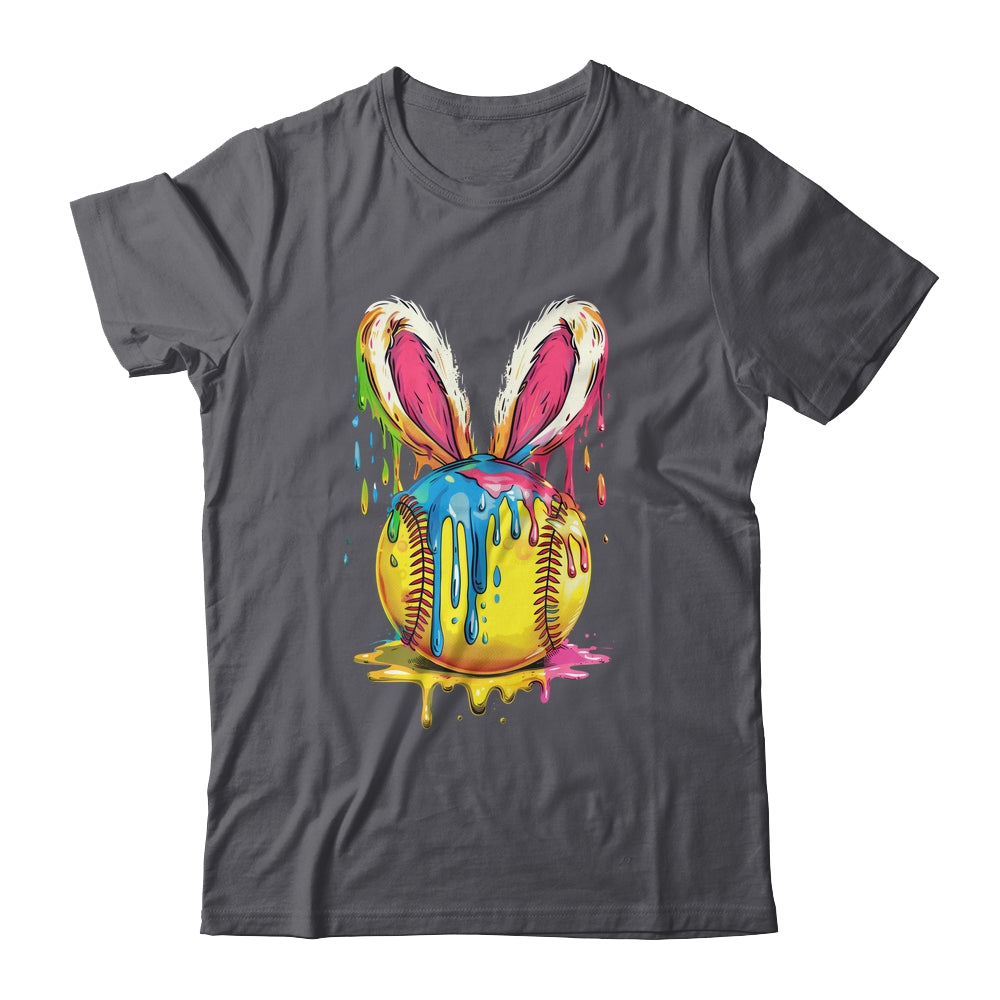 Happy Easter Bunny Softball Ice Cream Drip Women Girls Shirt & Hoodie | teecentury