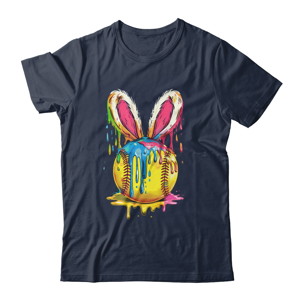 Happy Easter Bunny Softball Ice Cream Drip Women Girls Shirt & Hoodie | teecentury