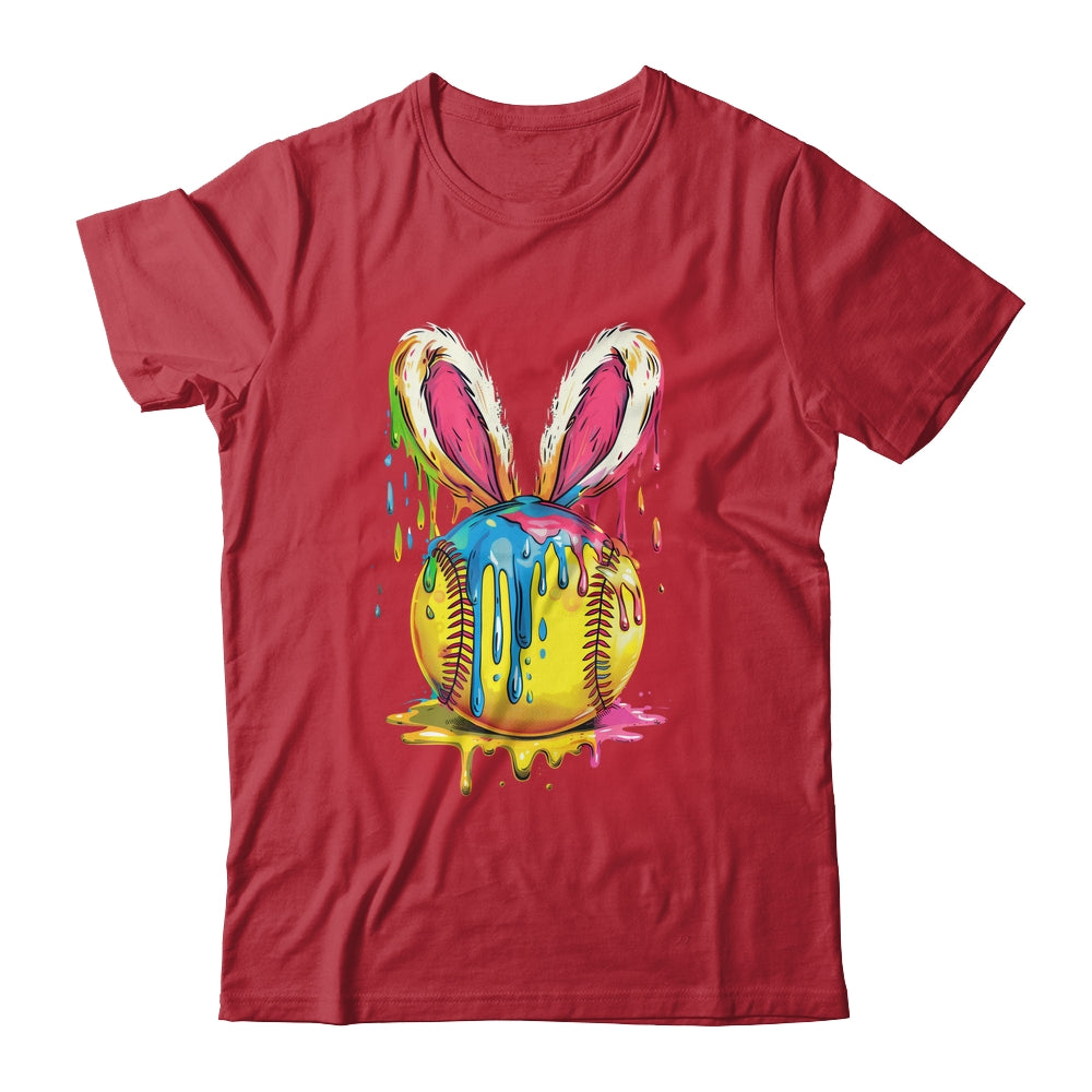 Happy Easter Bunny Softball Ice Cream Drip Women Girls Shirt & Hoodie | teecentury