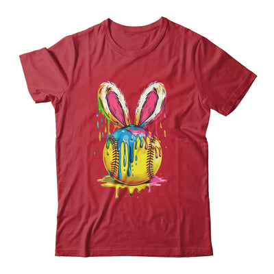 Happy Easter Bunny Softball Ice Cream Drip Women Girls Shirt & Hoodie | teecentury