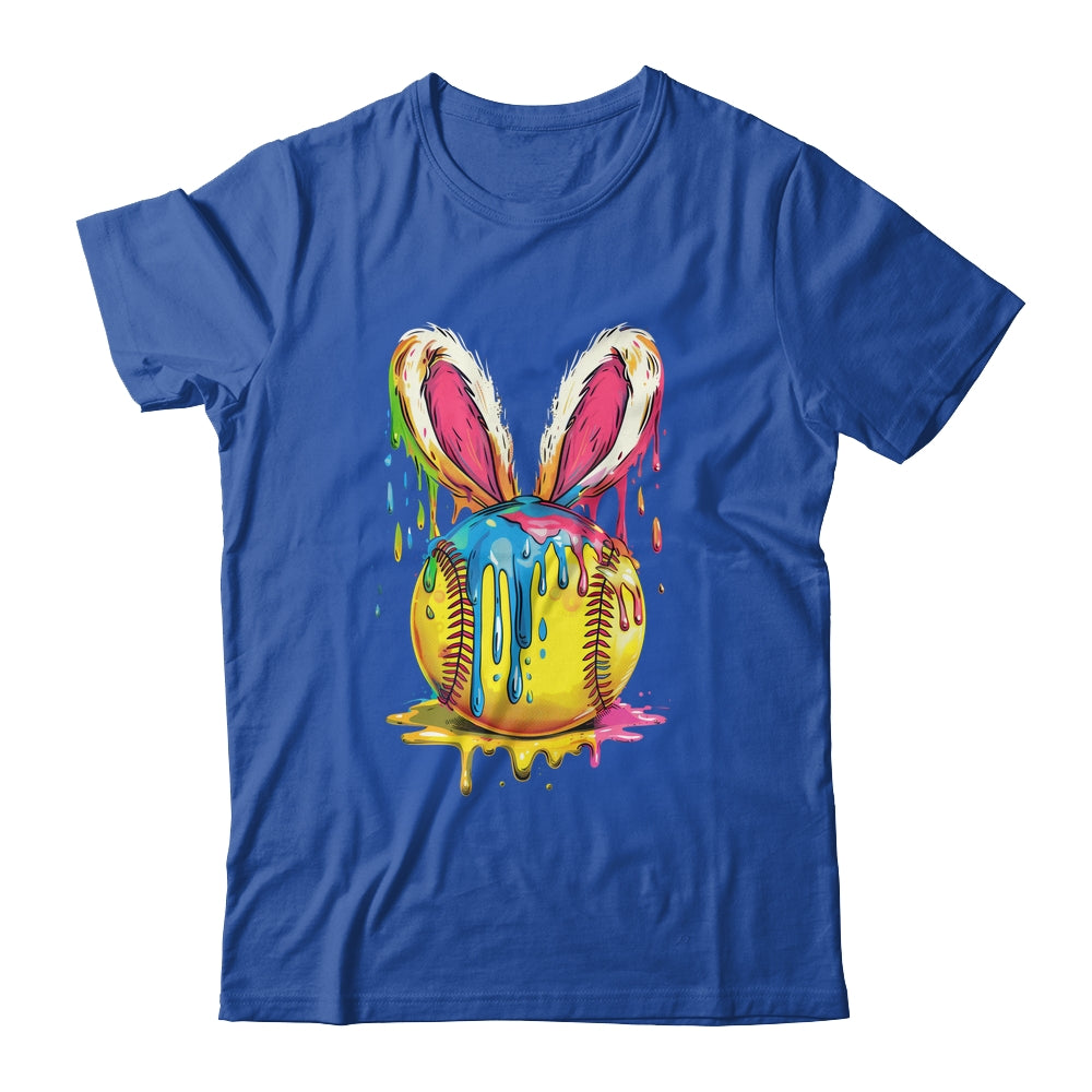 Happy Easter Bunny Softball Ice Cream Drip Women Girls Shirt & Hoodie | teecentury