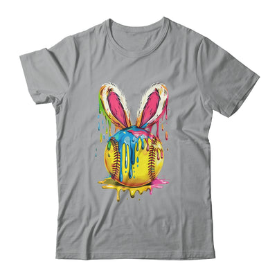 Happy Easter Bunny Softball Ice Cream Drip Women Girls Shirt & Hoodie | teecentury