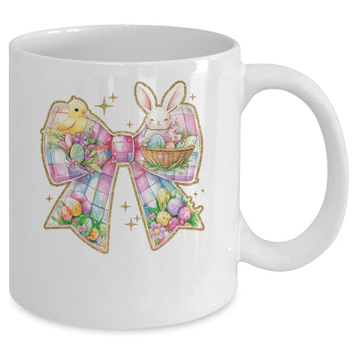 Happy Easter Coquette Bow Retro Bunny Bow Easter Floral Mug | teecentury