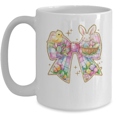 Happy Easter Coquette Bow Retro Bunny Bow Easter Floral Mug | teecentury