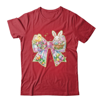 Happy Easter Coquette Bow Retro Bunny Bow Easter Floral Shirt & Sweatshirt | teecentury