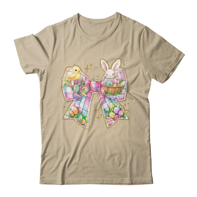 Happy Easter Coquette Bow Retro Bunny Bow Easter Floral Shirt & Sweatshirt | teecentury