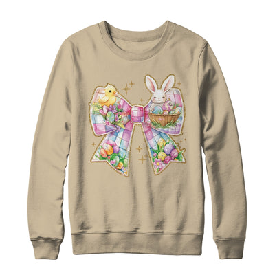 Happy Easter Coquette Bow Retro Bunny Bow Easter Floral Shirt & Sweatshirt | teecentury