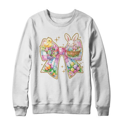 Happy Easter Coquette Bow Retro Bunny Bow Easter Floral Shirt & Sweatshirt | teecentury