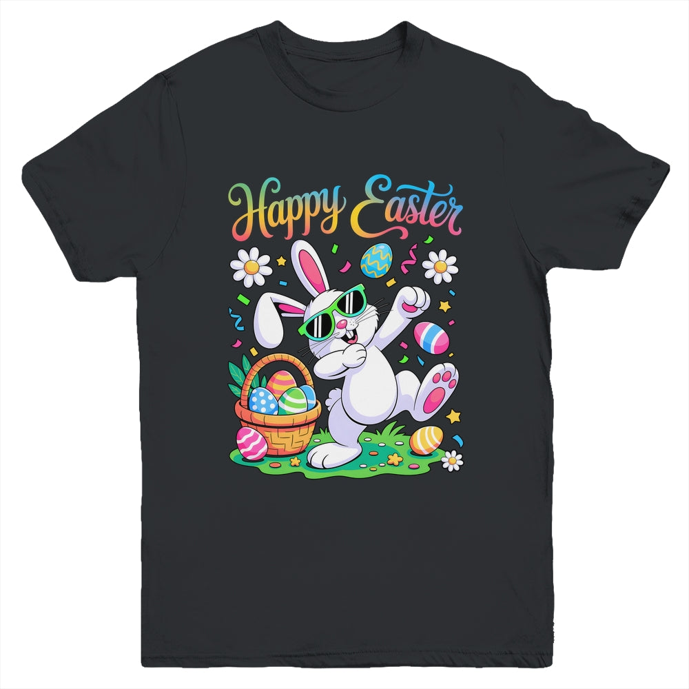 Happy Easter Day For Boys Girls Kids Dabbing Bunny Youth Shirt | teecentury