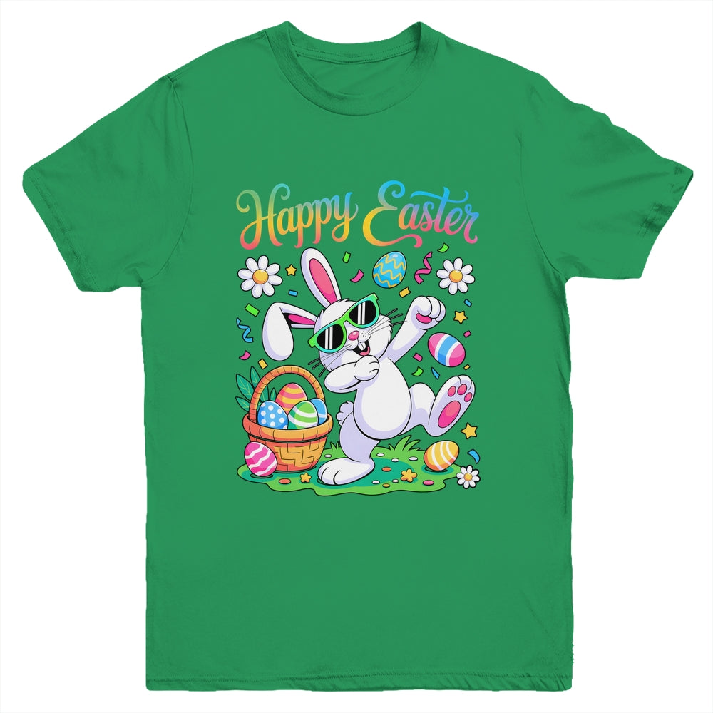 Happy Easter Day For Boys Girls Kids Dabbing Bunny Youth Shirt | teecentury