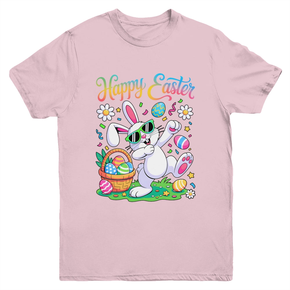 Happy Easter Day For Boys Girls Kids Dabbing Bunny Youth Shirt | teecentury