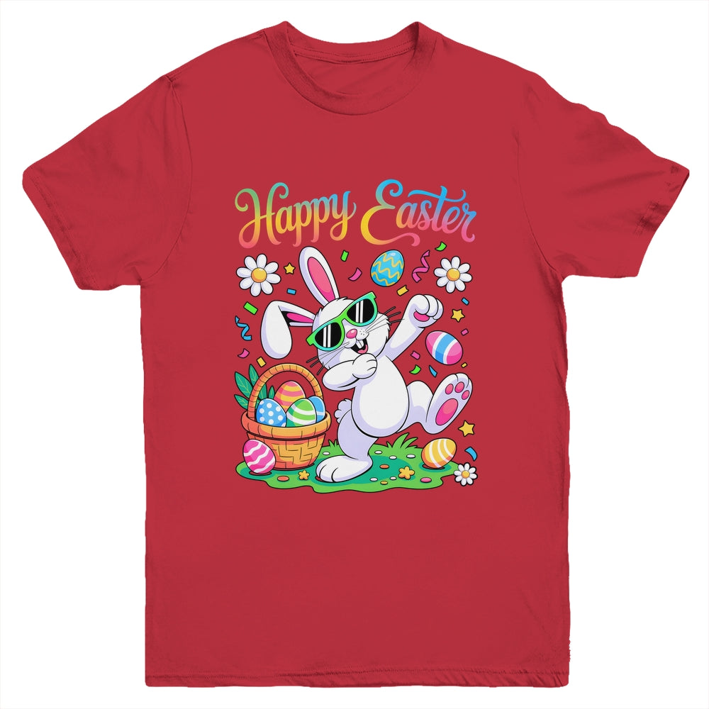 Happy Easter Day For Boys Girls Kids Dabbing Bunny Youth Shirt | teecentury