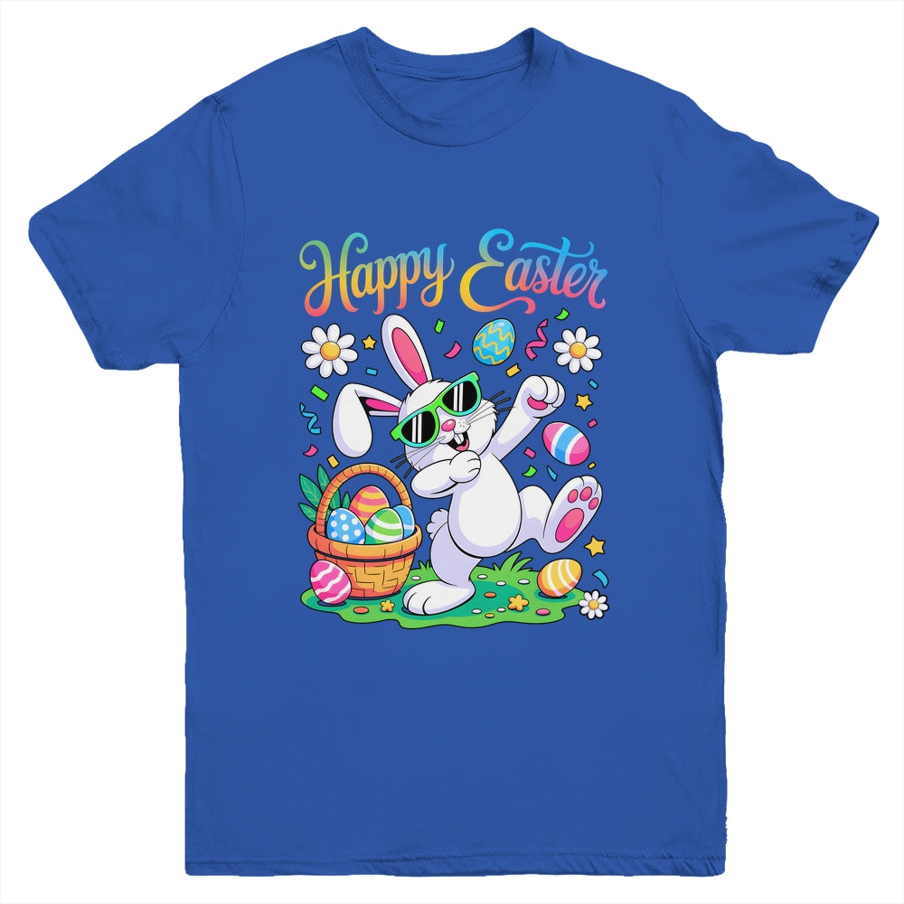 Happy Easter Day For Boys Girls Kids Dabbing Bunny Youth Shirt | teecentury