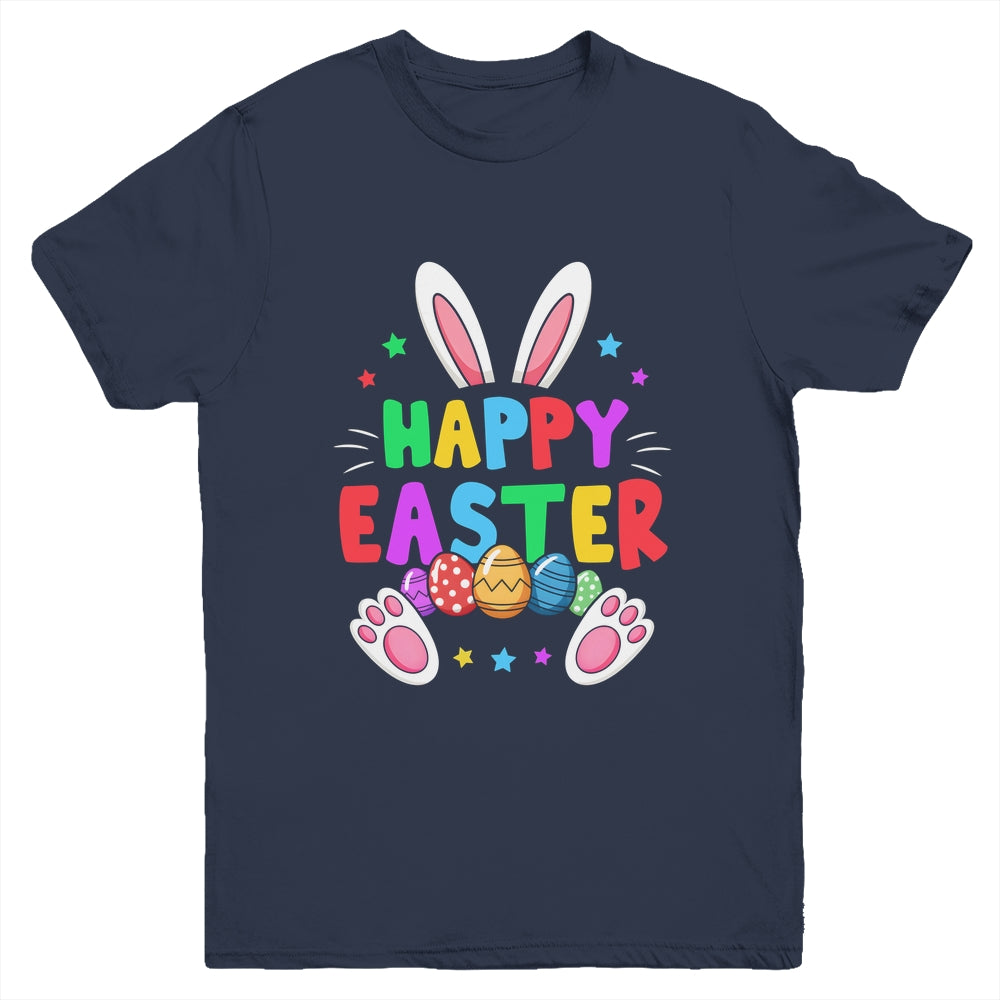 Happy Easter Day Girls Boys Easter Cute Bunny Eggs Youth Shirt | teecentury