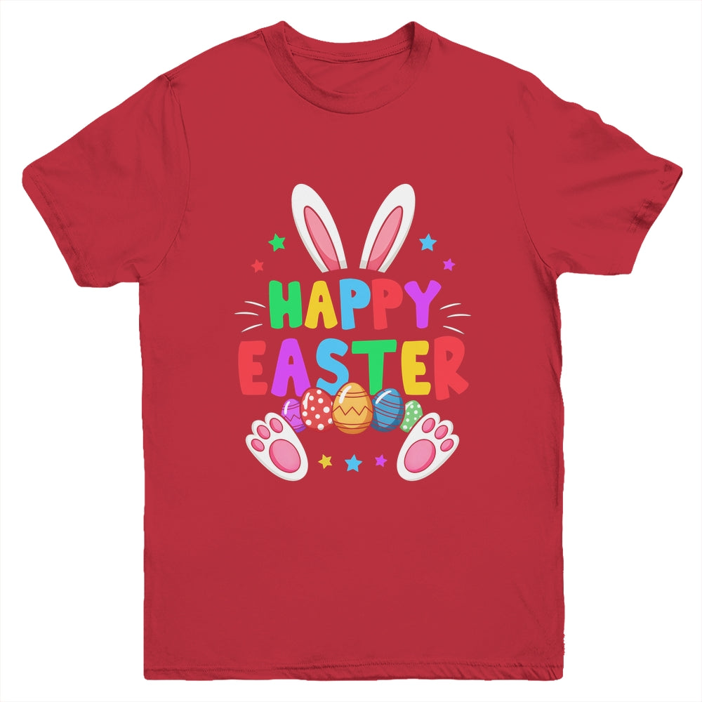 Happy Easter Day Girls Boys Easter Cute Bunny Eggs Youth Shirt | teecentury