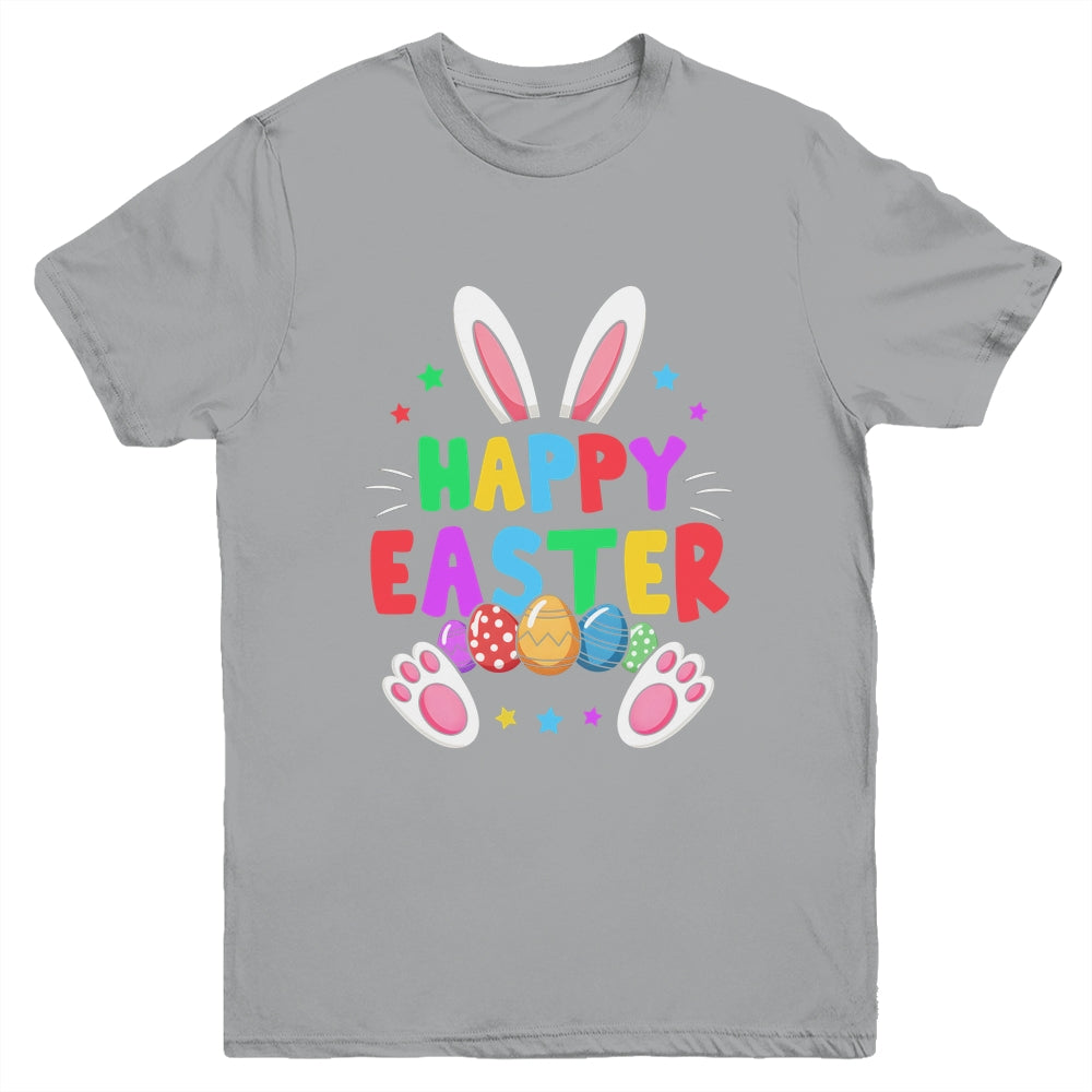 Happy Easter Day Girls Boys Easter Cute Bunny Eggs Youth Shirt | teecentury