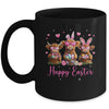 Happy Easter Day Highland Cow Easter Bunny Egg Retro Girls Mug | teecentury
