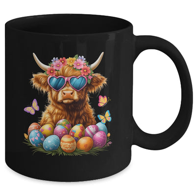Happy Easter Highland Cow Women Girl Easter Day Farmer Mug | teecentury