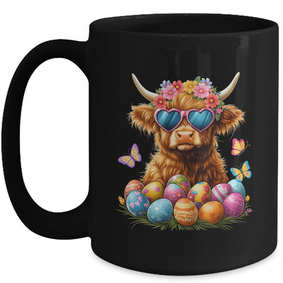 Happy Easter Highland Cow Women Girl Easter Day Farmer Mug | teecentury