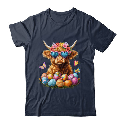 Happy Easter Highland Cow Women Girl Easter Day Farmer Shirt & Tank Top | teecentury