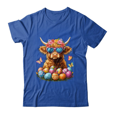 Happy Easter Highland Cow Women Girl Easter Day Farmer Shirt & Tank Top | teecentury