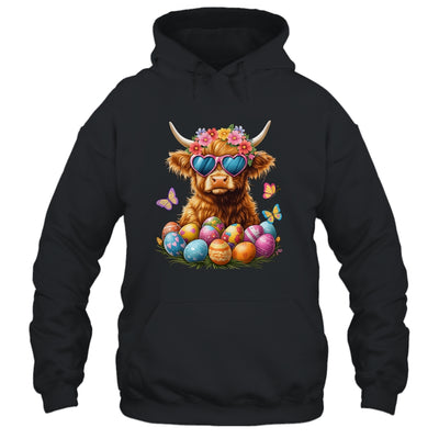 Happy Easter Highland Cow Women Girl Easter Day Farmer Shirt & Tank Top | teecentury