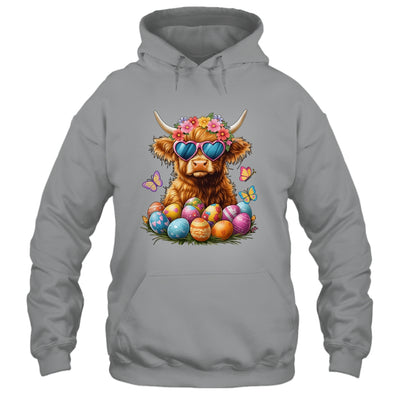 Happy Easter Highland Cow Women Girl Easter Day Farmer Shirt & Tank Top | teecentury