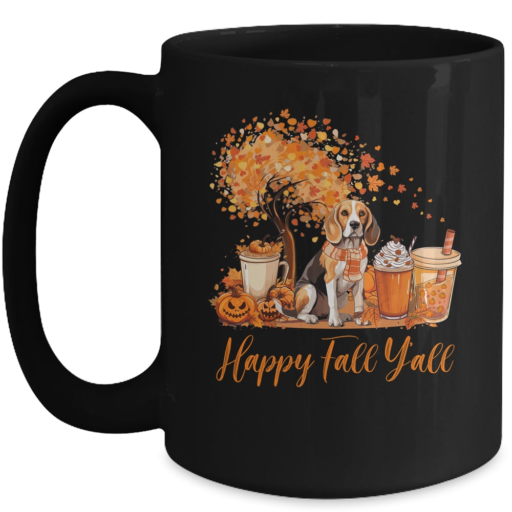 Happy Fall Y'all Beagle Autumn Pumpkin Spice Latte Mug | teecentury