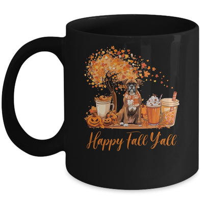 Happy Fall Y'all Boxer Autumn Pumpkin Spice Latte Mug | teecentury