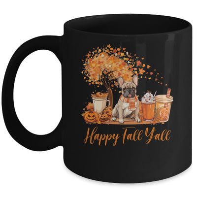 Happy Fall Y'all French Bulldog Autumn Pumpkin Spice Latte Mug | teecentury