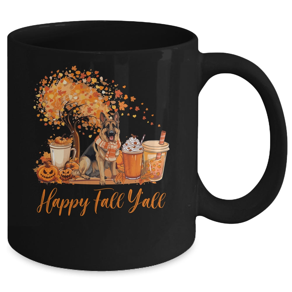 Happy Fall Y'all German Shepherd Autumn Pumpkin Spice Latte Mug | teecentury