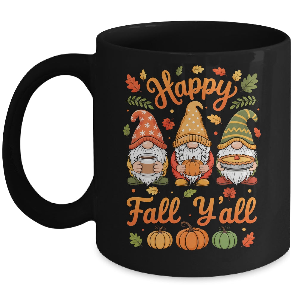 Happy Fall Y'all Gnome Pumpkin Autumn Thanksgiving Men Women Mug | teecentury