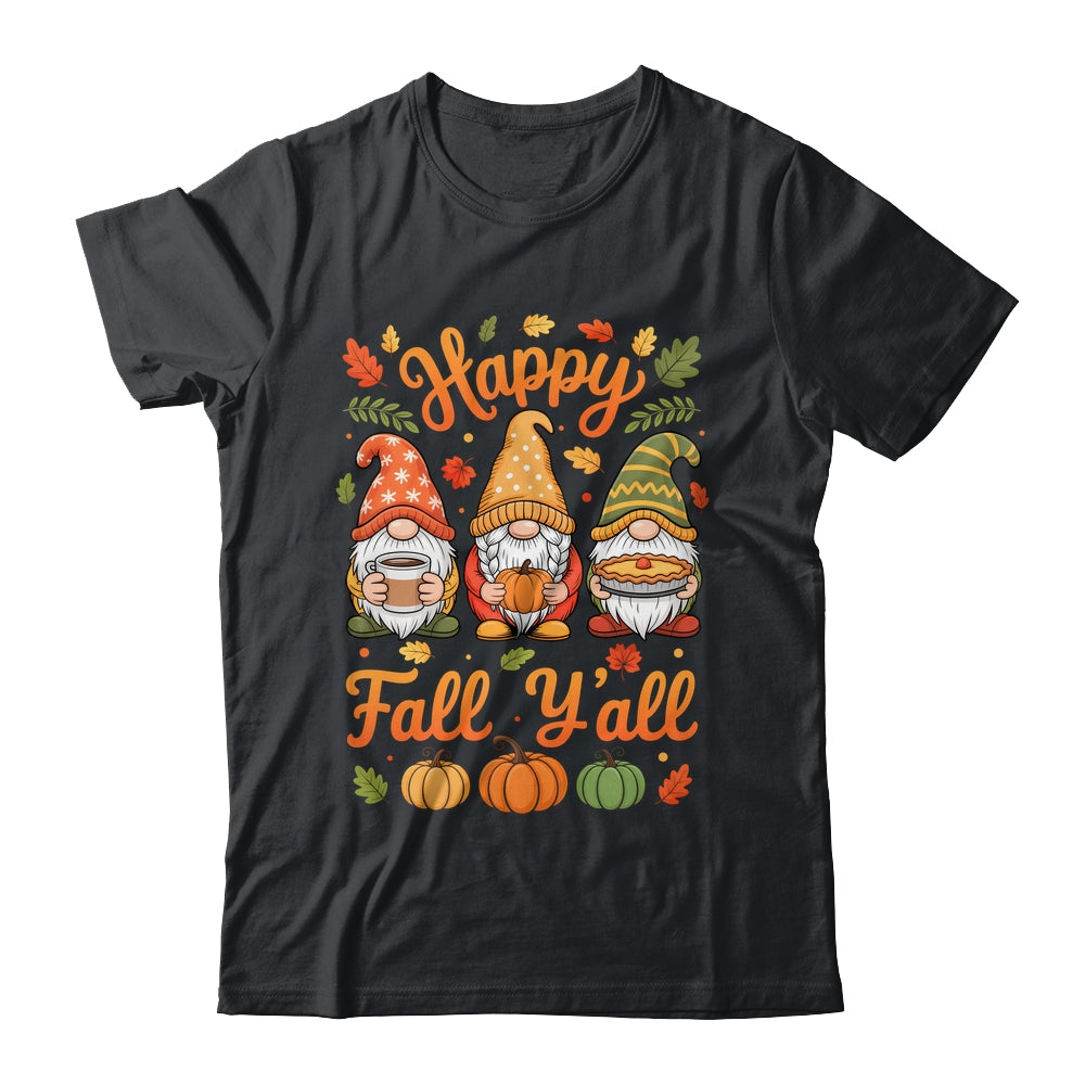 Happy Fall Y'all Gnome Pumpkin Autumn Thanksgiving Men Women Shirt & Hoodie | teecentury