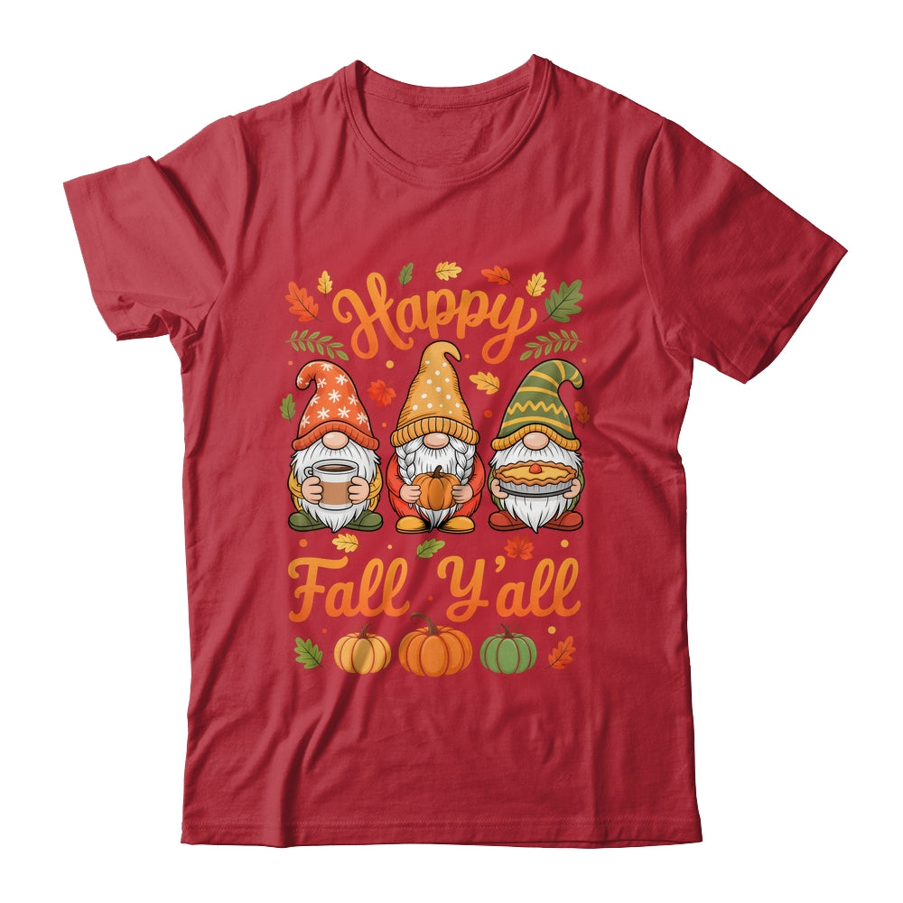 Happy Fall Y'all Gnome Pumpkin Autumn Thanksgiving Men Women Shirt & Hoodie | teecentury