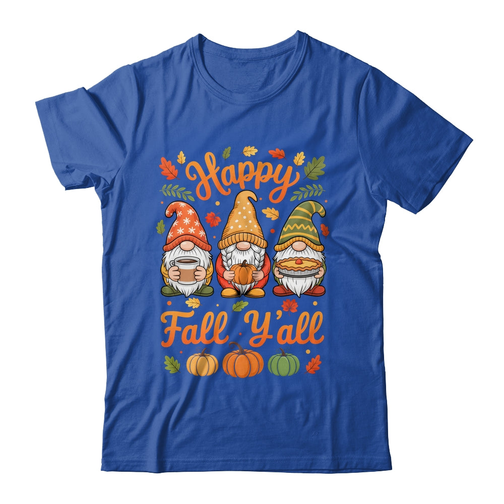 Happy Fall Y'all Gnome Pumpkin Autumn Thanksgiving Men Women Shirt & Hoodie | teecentury