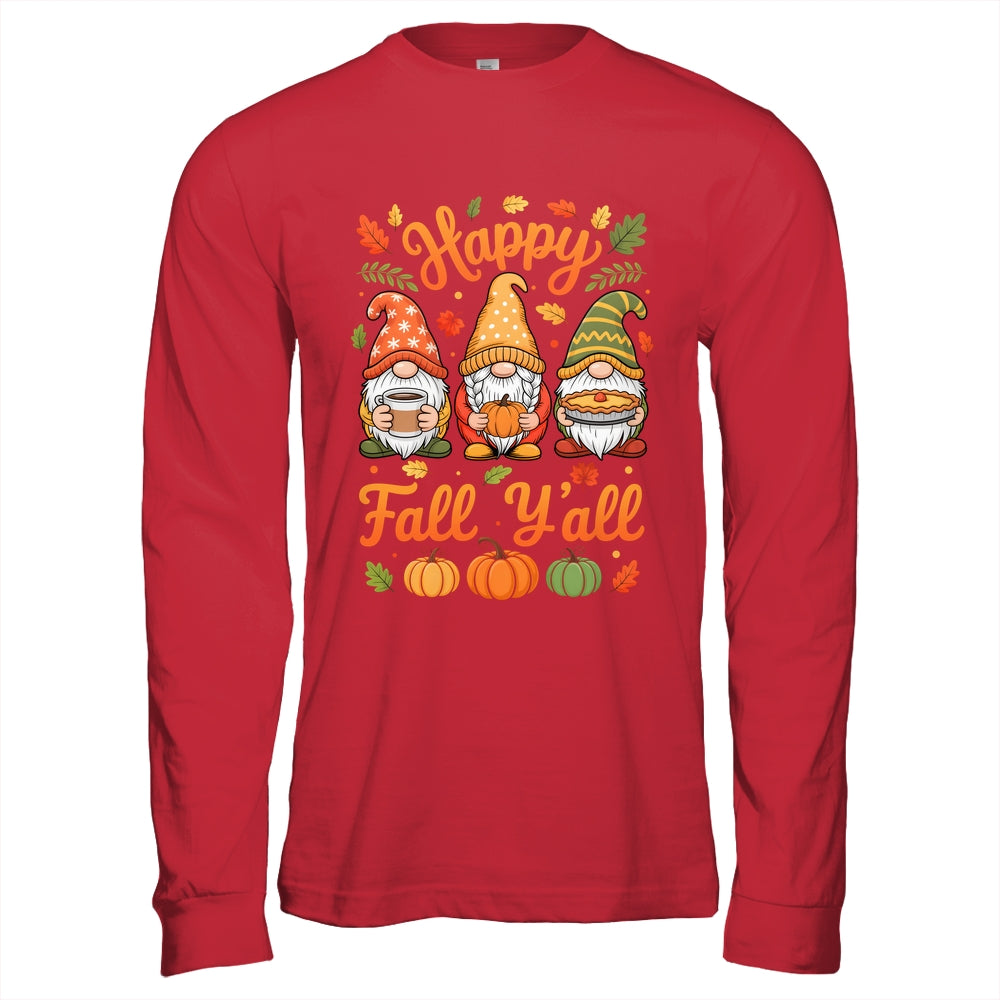 Happy Fall Y'all Gnome Pumpkin Autumn Thanksgiving Men Women Shirt & Hoodie | teecentury