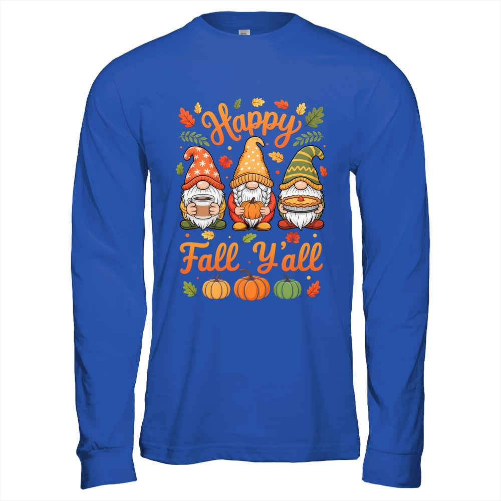 Happy Fall Y'all Gnome Pumpkin Autumn Thanksgiving Men Women Shirt & Hoodie | teecentury