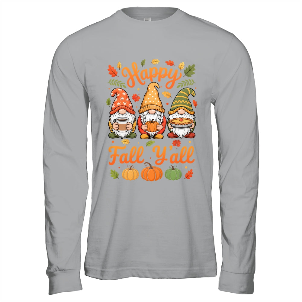 Happy Fall Y'all Gnome Pumpkin Autumn Thanksgiving Men Women Shirt & Hoodie | teecentury