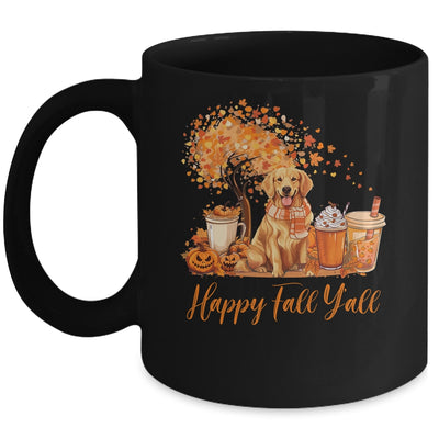 Happy Fall Y'all Golden Retriever Autumn Pumpkin Spice Latte Mug | teecentury