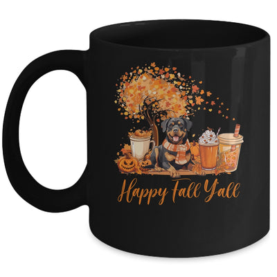 Happy Fall Y'all Rottweiler Autumn Pumpkin Spice Latte Mug | teecentury