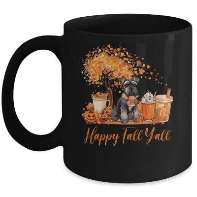 Happy Fall Y'all Schnauzer Autumn Pumpkin Spice Latte Mug | teecentury