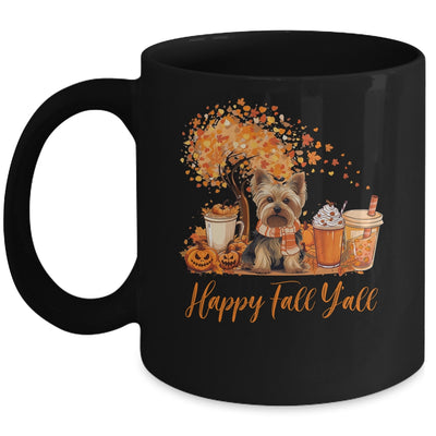 Happy Fall Y'all Yorkie Autumn Pumpkin Spice Latte Mug | teecentury