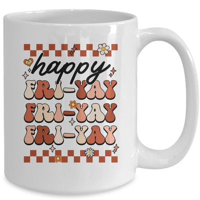 Happy Fri-Yay Friday Lovers Fun Teacher Retro Groovy Mug | teecentury