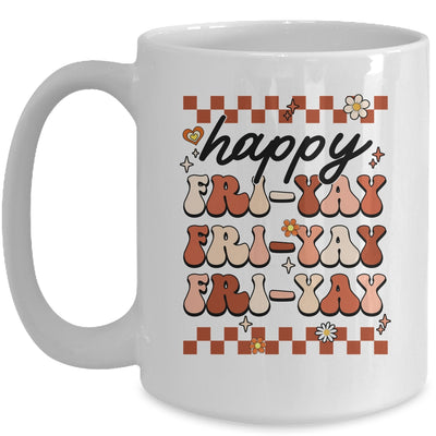 Happy Fri-Yay Friday Lovers Fun Teacher Retro Groovy Mug | teecentury
