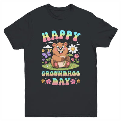 Happy Groundhog Day 2026 Cute Groundhog Lover Flower Girl Youth Shirt | teecentury