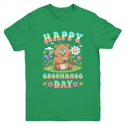 Happy Groundhog Day 2026 Cute Groundhog Lover Flower Girl Youth Shirt | teecentury