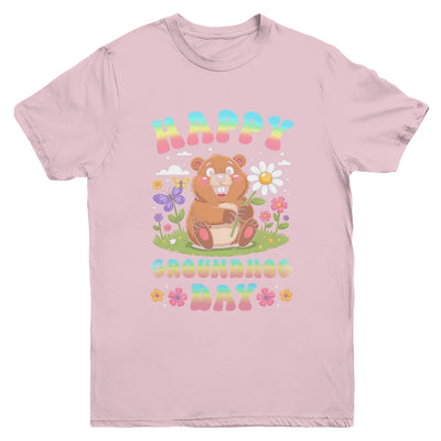 Happy Groundhog Day 2026 Cute Groundhog Lover Flower Girl Youth Shirt | teecentury