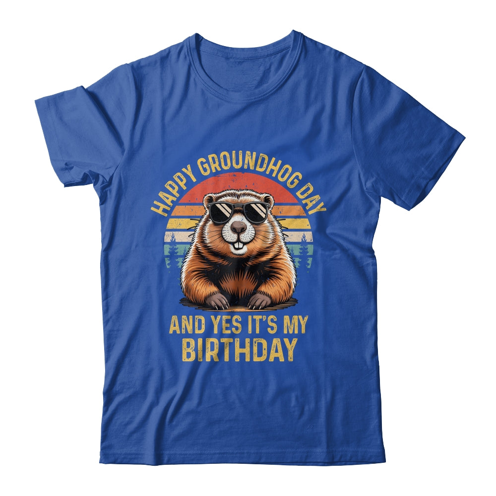 Happy Groundhog Day Birthday Cool Groundhog With Sunglasses Shirt & Hoodie | teecentury