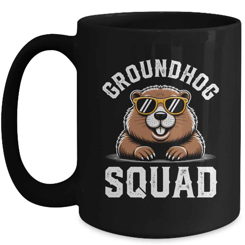 Happy Groundhog Squad 2026 Cool Groundhog With Sunglasses Mug | teecentury